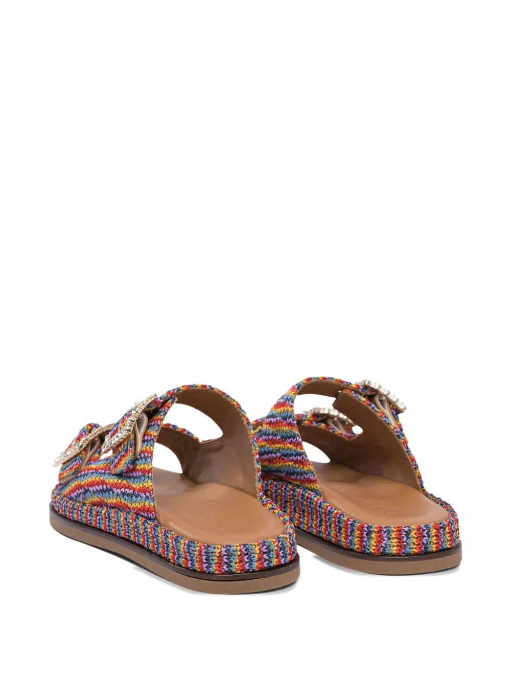 ALIBI embellished double-buckle sandals Purple