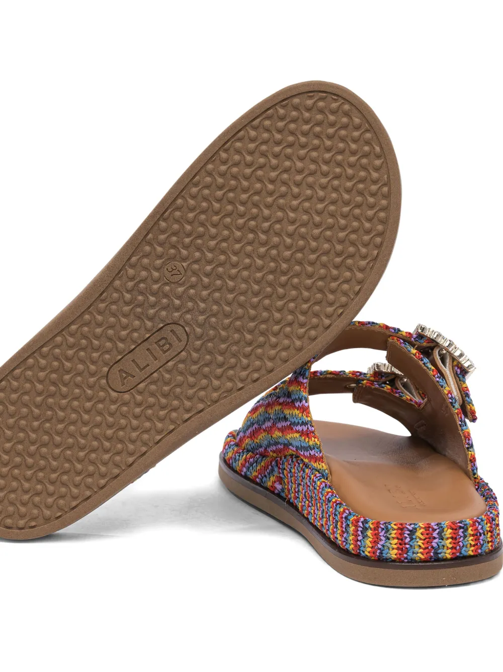ALIBI embellished double-buckle sandals Purple