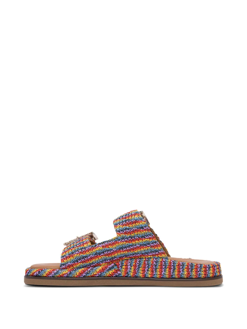ALIBI embellished double-buckle sandals Purple