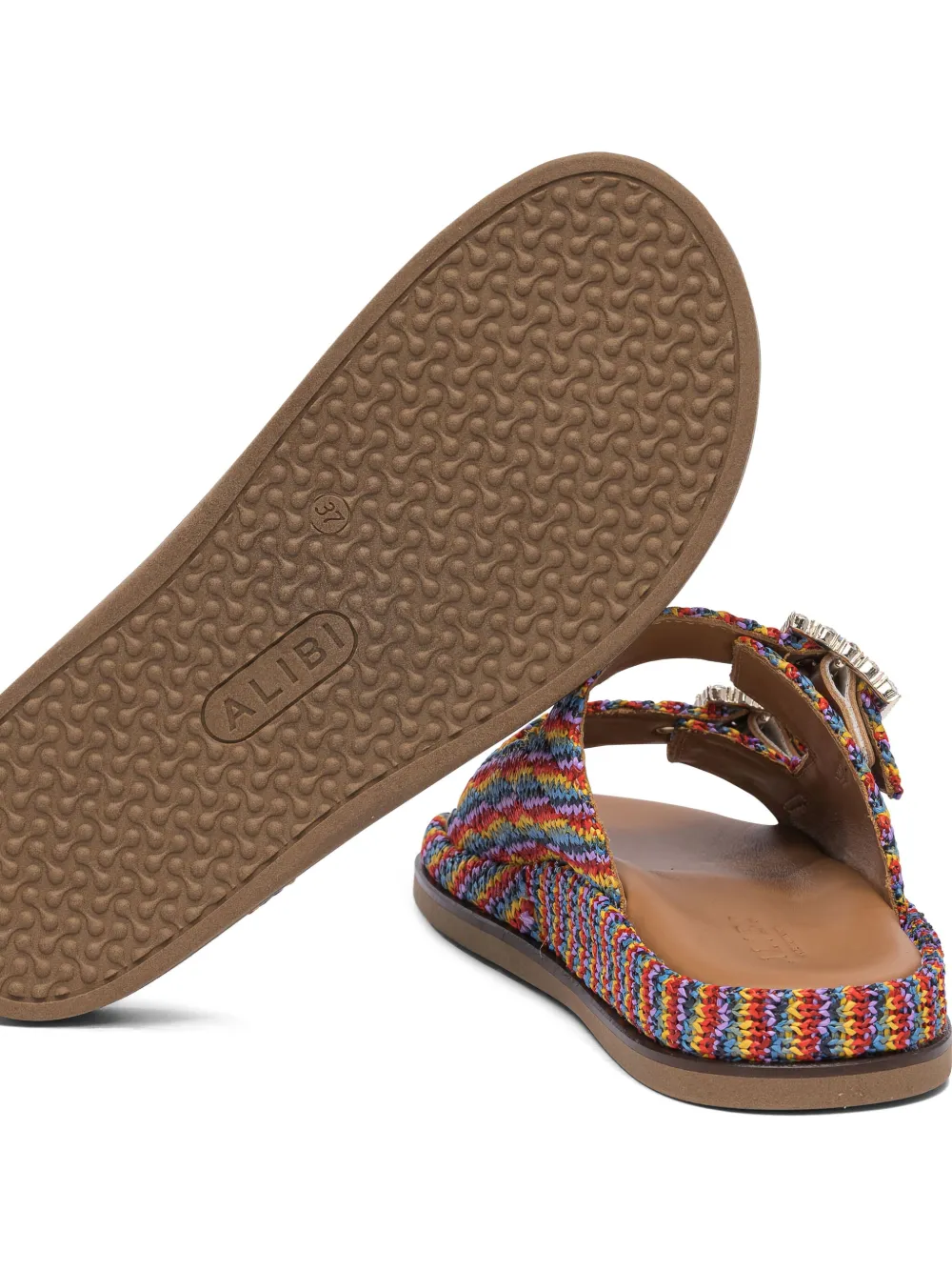 ALIBI embellished double-buckle sandals Purple