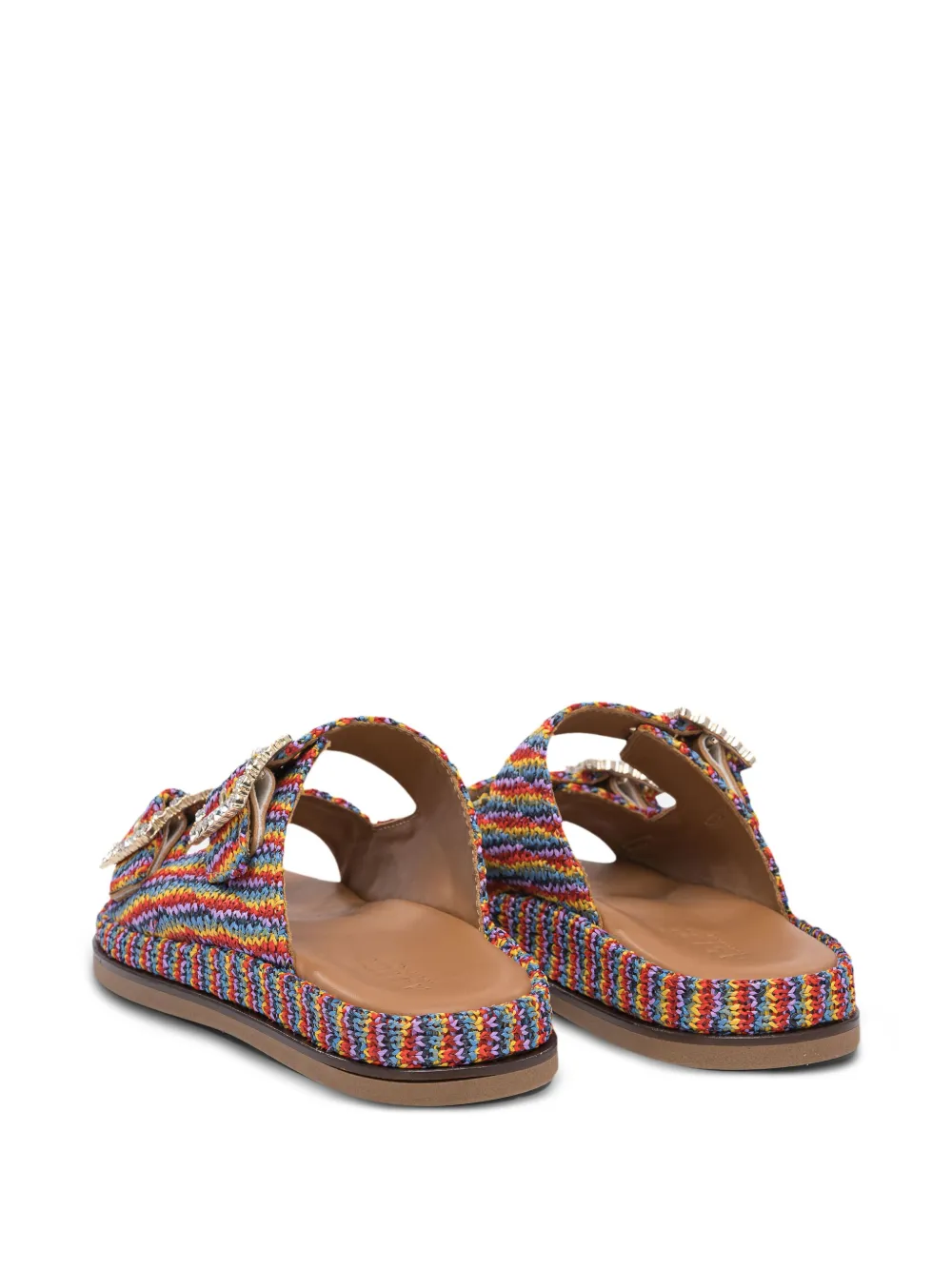 ALIBI embellished double-buckle sandals Purple