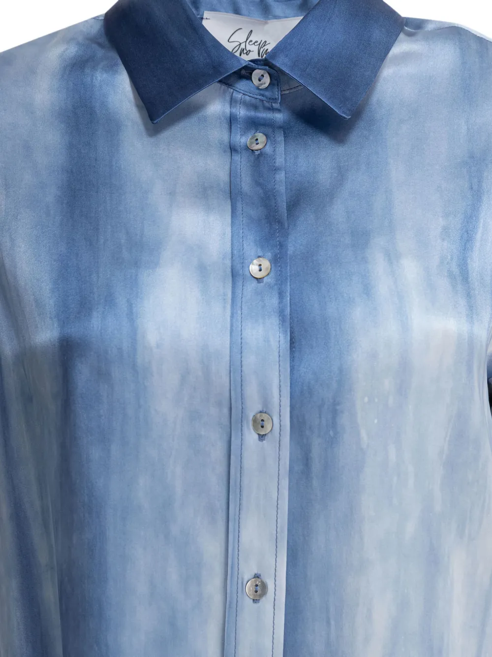 Sleep No More Tie-dye Silk Shirt In Blue