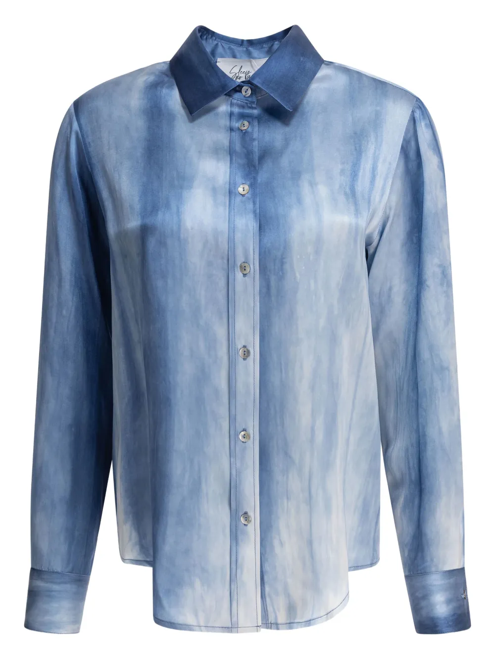 SLEEP NO MORE tie-dye silk shirt | Blue | Image 1