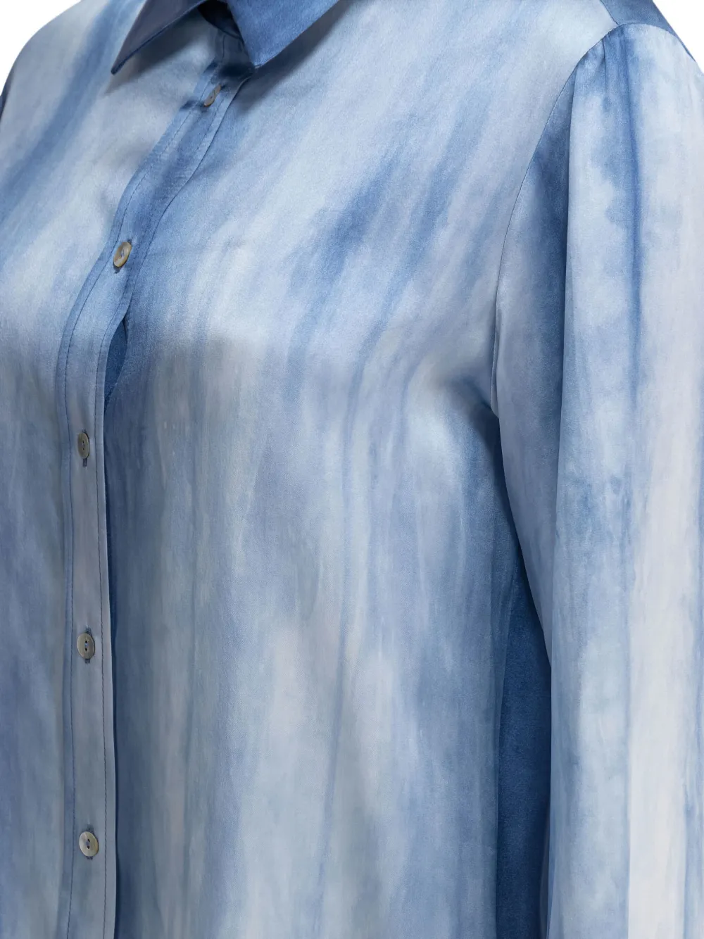Sleep No More Tie-dye Silk Shirt In Blue