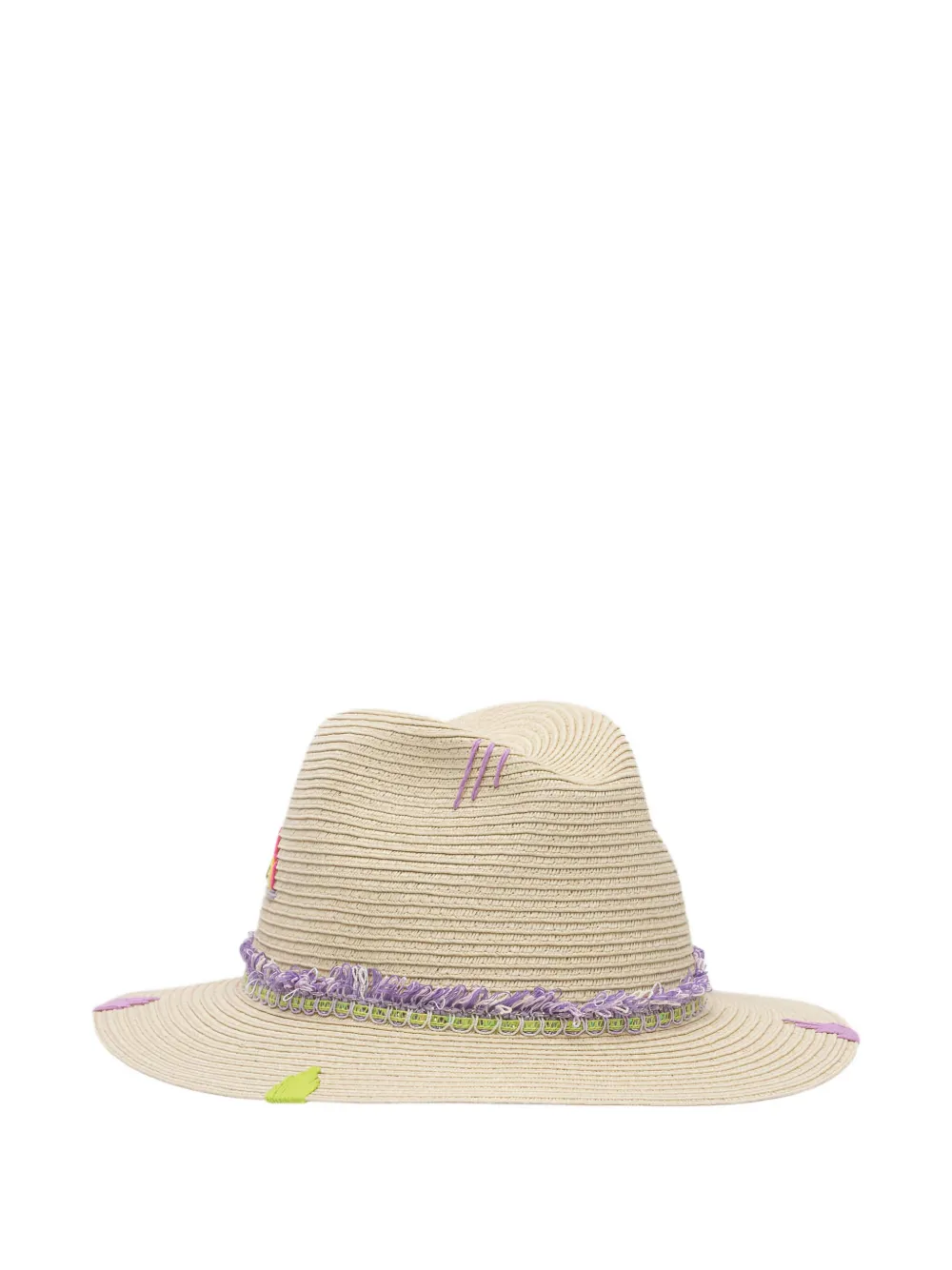 The Hat Gang Fringed Trim Fedora Hat In White