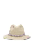 THE HAT GANG fringed trim fedora hat - Neutrals