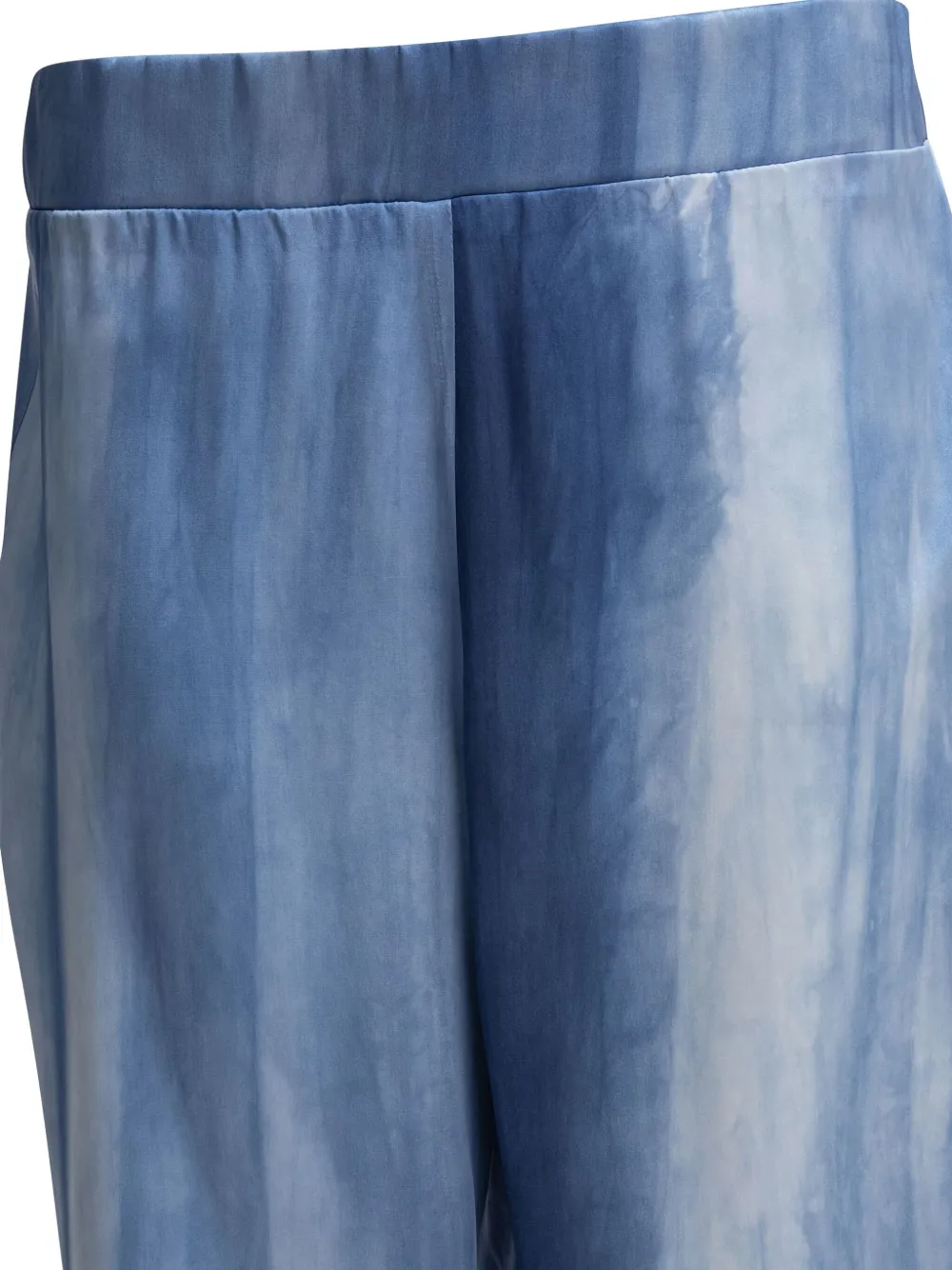 SLEEP NO MORE Zijden broek met tie-dye print Blauw