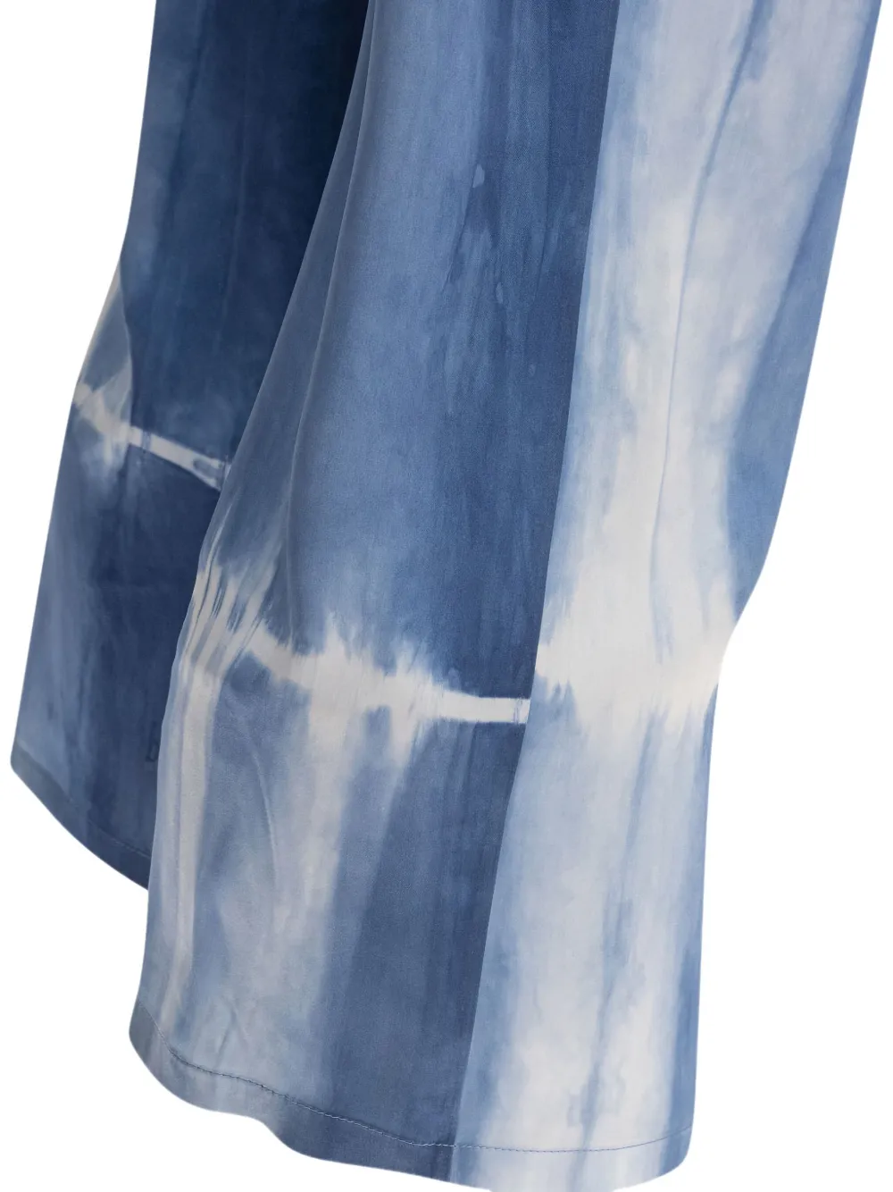 SLEEP NO MORE Zijden broek met tie-dye print Blauw