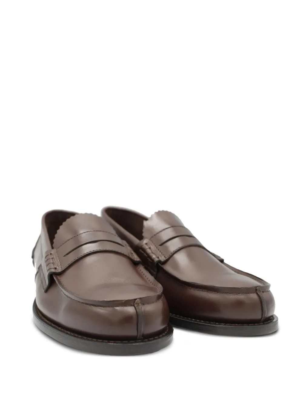 SAXONE OF SCOTLAND penny leather loafers Brown