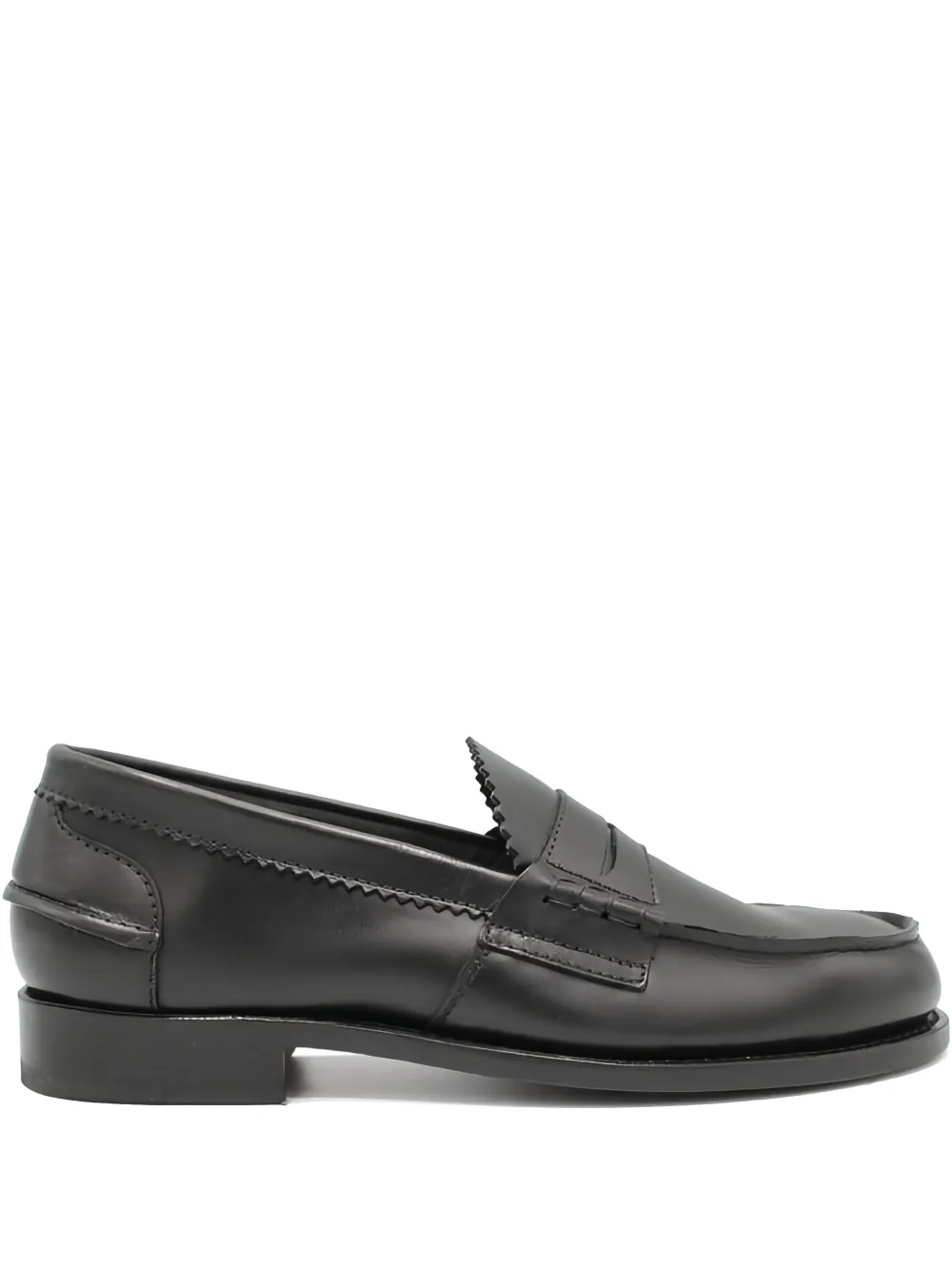 SAXONE OF SCOTLAND penny leather loafers Black