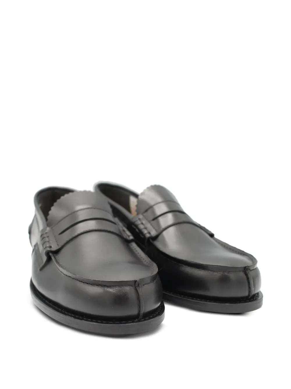 SAXONE OF SCOTLAND penny leather loafers Black