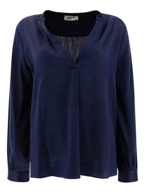 F.It V-neck gathered-detail blouse
