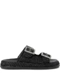 ALIBI raffia embellished buckle sandals - Black