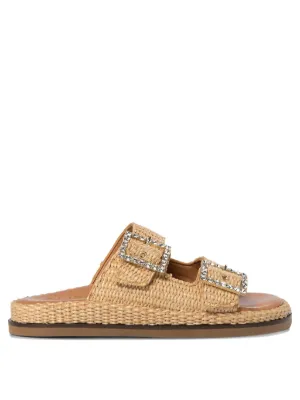 Casadei Birky Woven double-buckle Sandals | Neutrals | FARFETCH RO