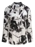 SLEEP NO MORE rose-print button-down blouse - White