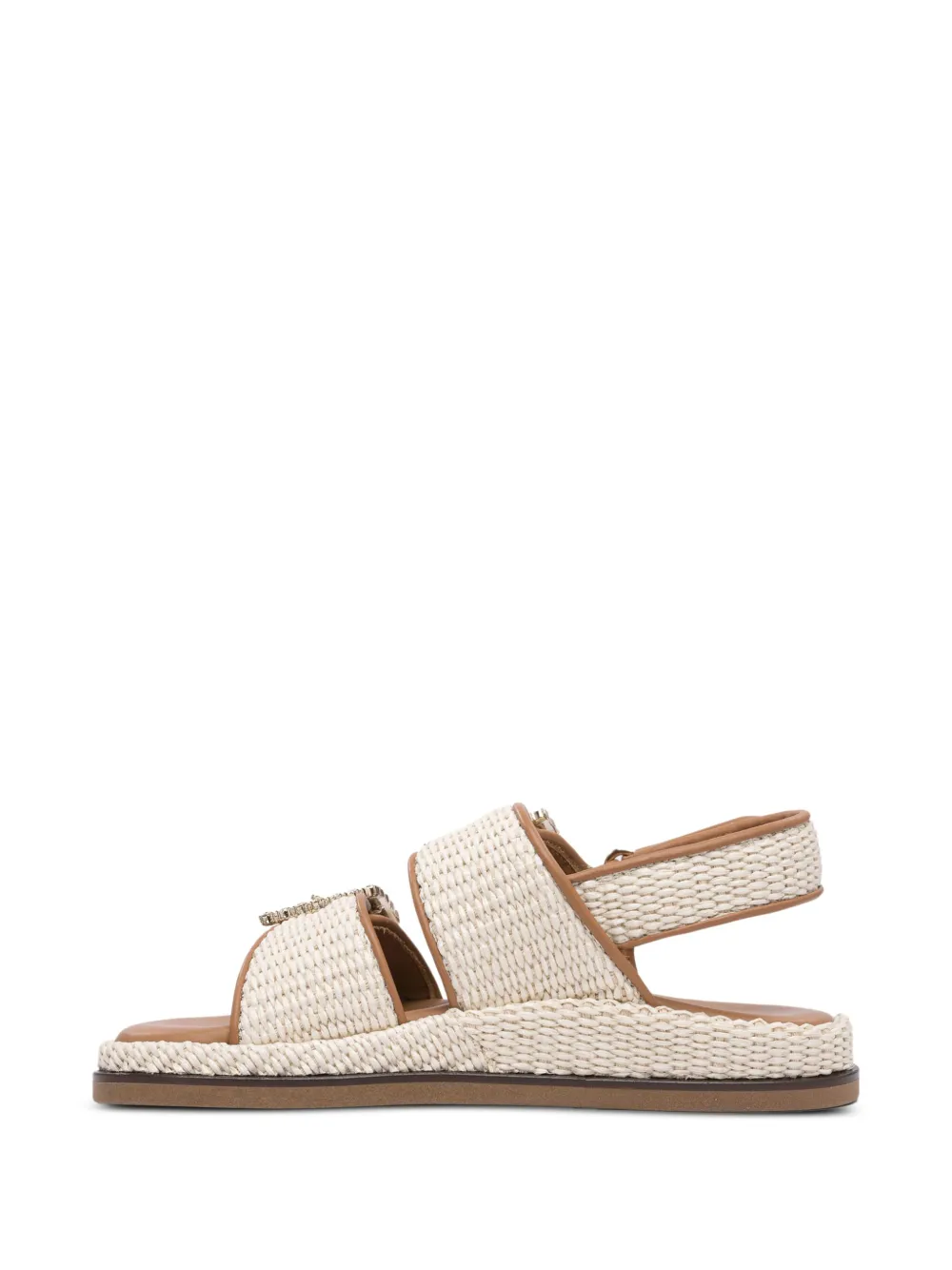 Alibi Buckle-embellished Flat Sandals In Neutral