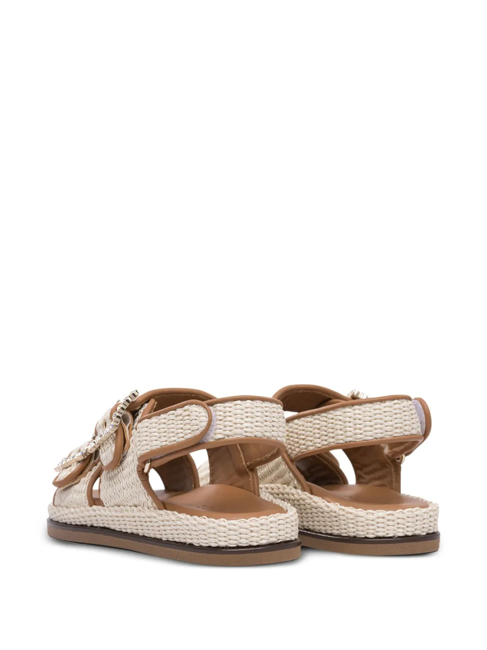 Alibi Buckle-embellished Flat Sandals In Neutral