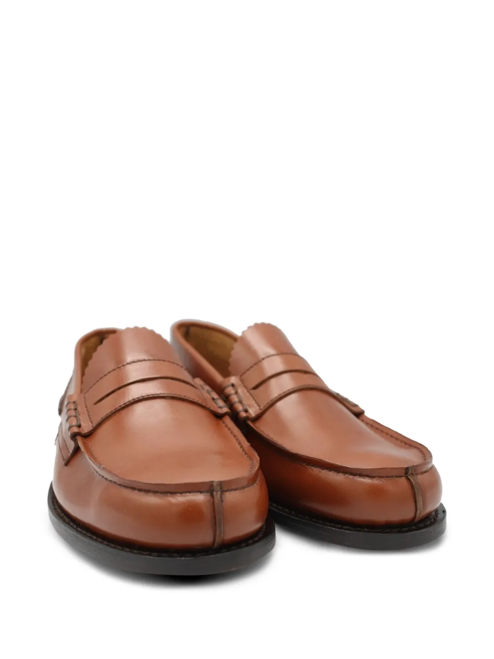 SAXONE OF SCOTLAND penny leather loafers Brown
