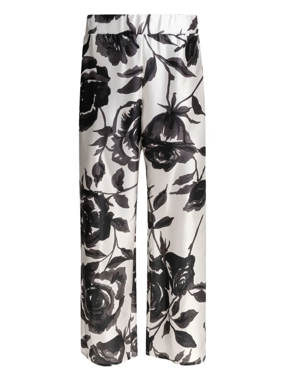 SLEEP NO MORE rose-print silk trousers | White | Image 1