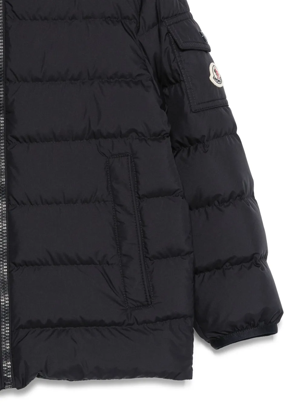 Moncler Enfant Gewatteerd jack met logopatch Blauw