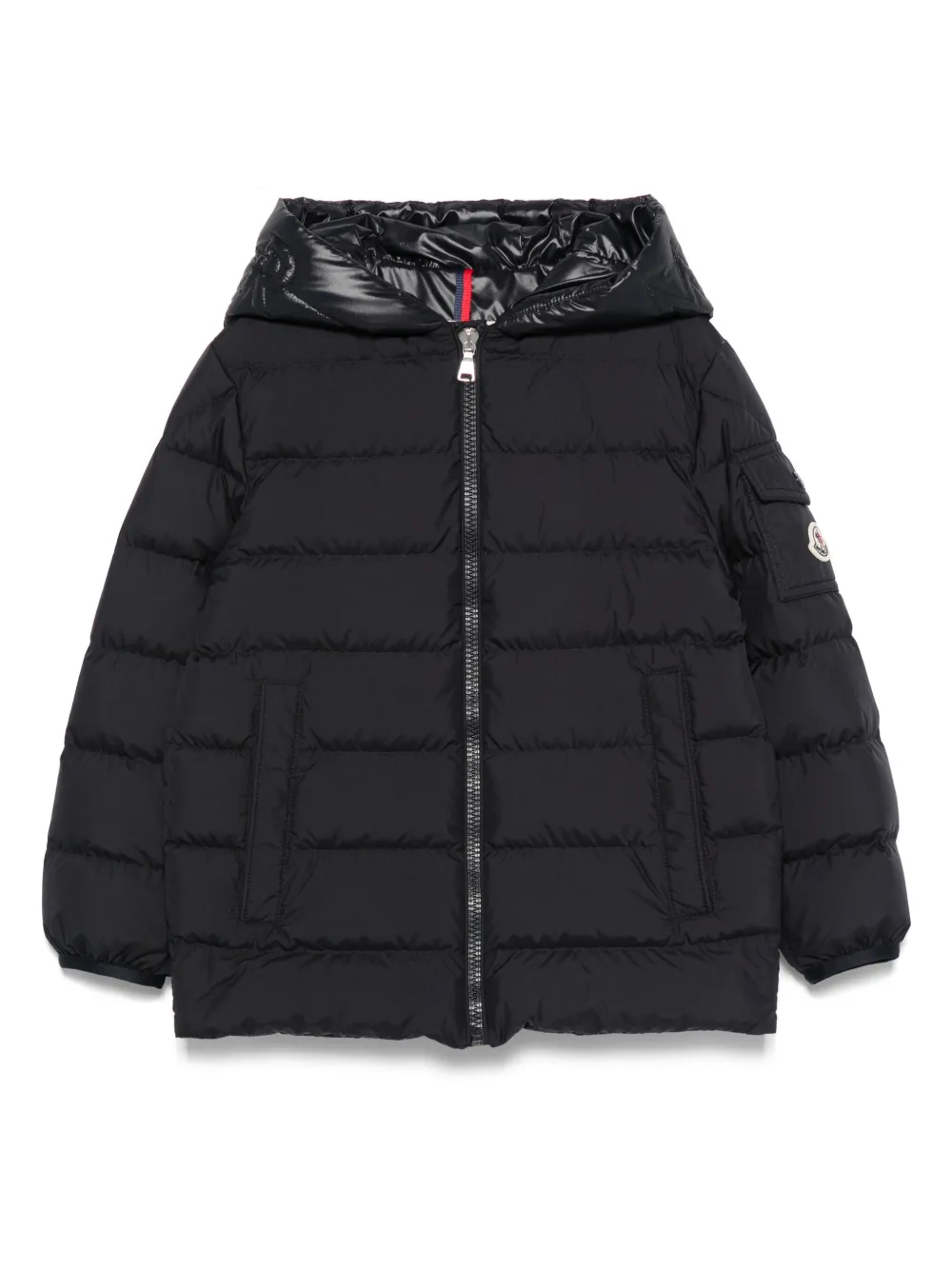 Moncler Enfant Gewatteerd jack met logopatch Blauw