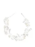 Tulleen Crystal Accent Pearl hair vine - Silver
