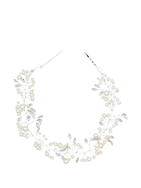 Tulleen Crystal Accent Pearl hair vine