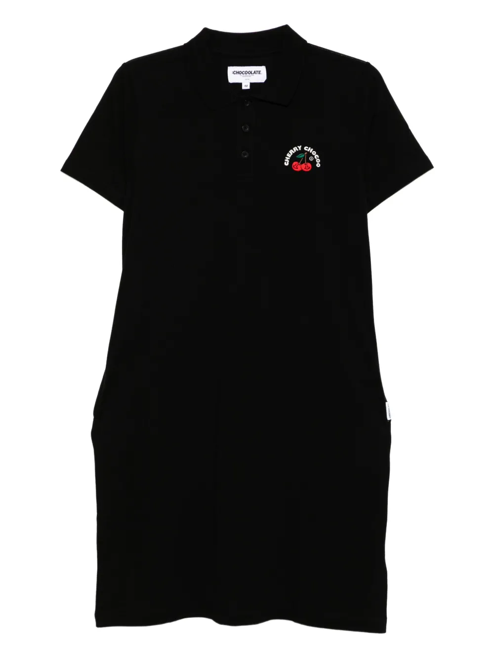 CHOCOOLATE Polojurk met geborduurd logo Zwart