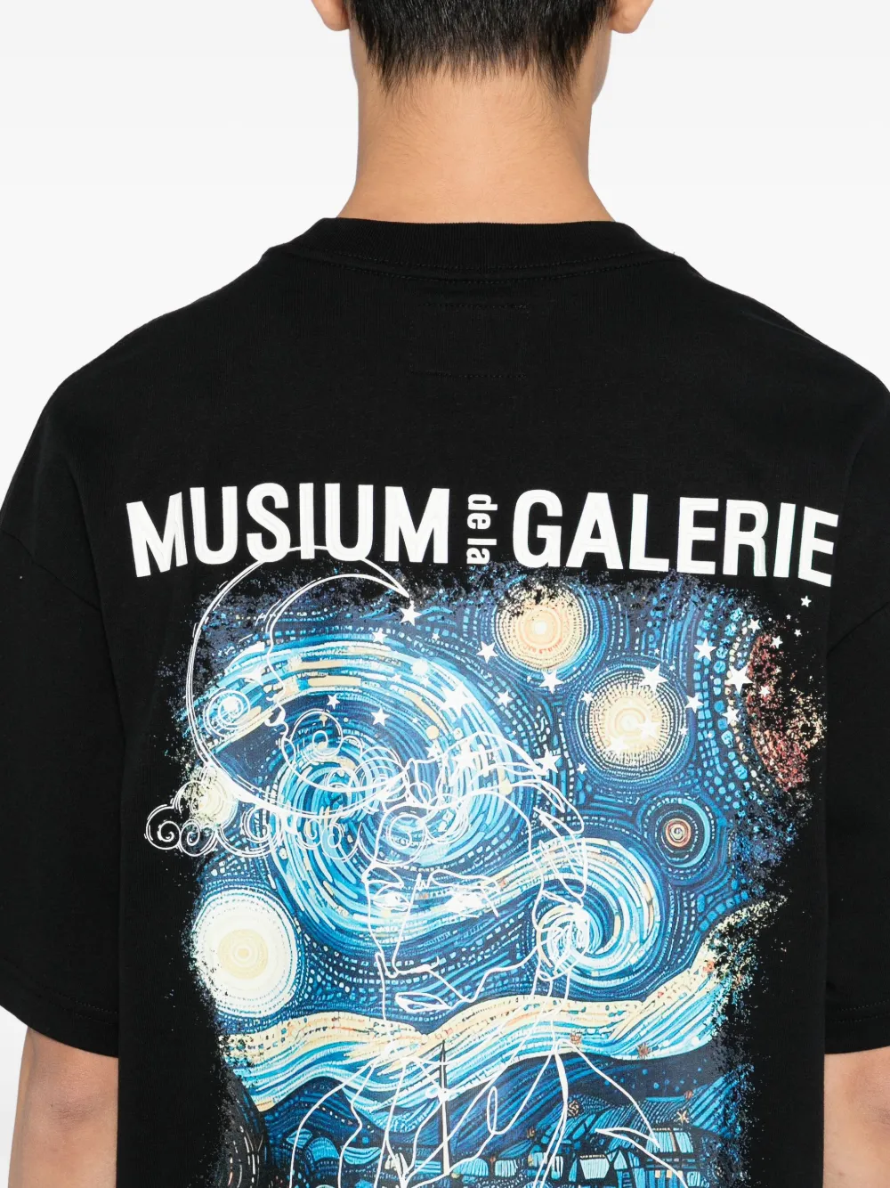 Musium Div. T-shirt met patroon Zwart