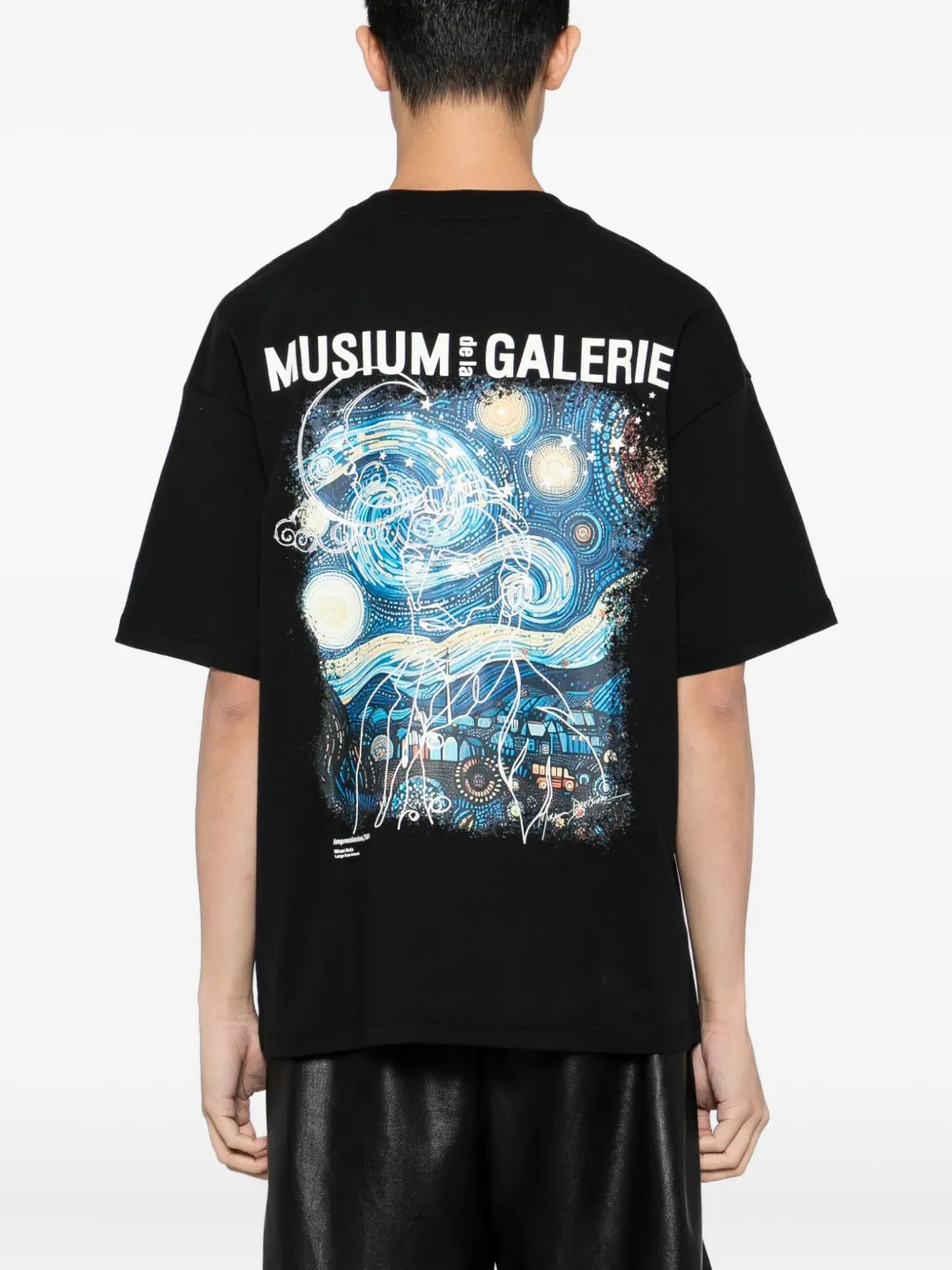 Musium Div. T-shirt met patroon Zwart