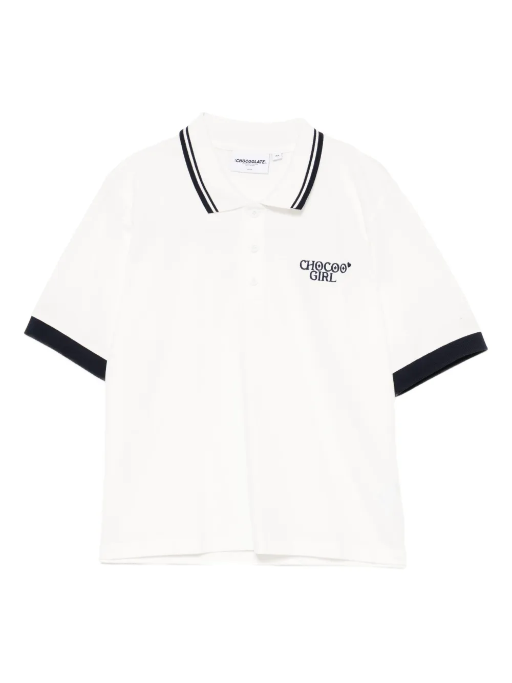 CHOCOOLATE Poloshirt met geborduurd logo Wit