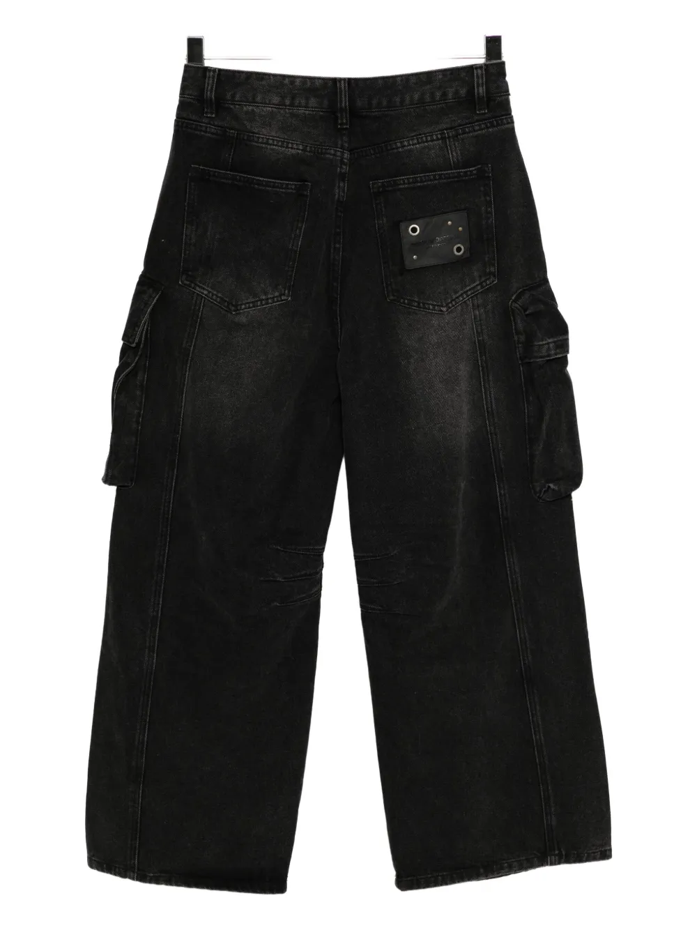 Musium Div. Cargo gerafelde jeans Zwart