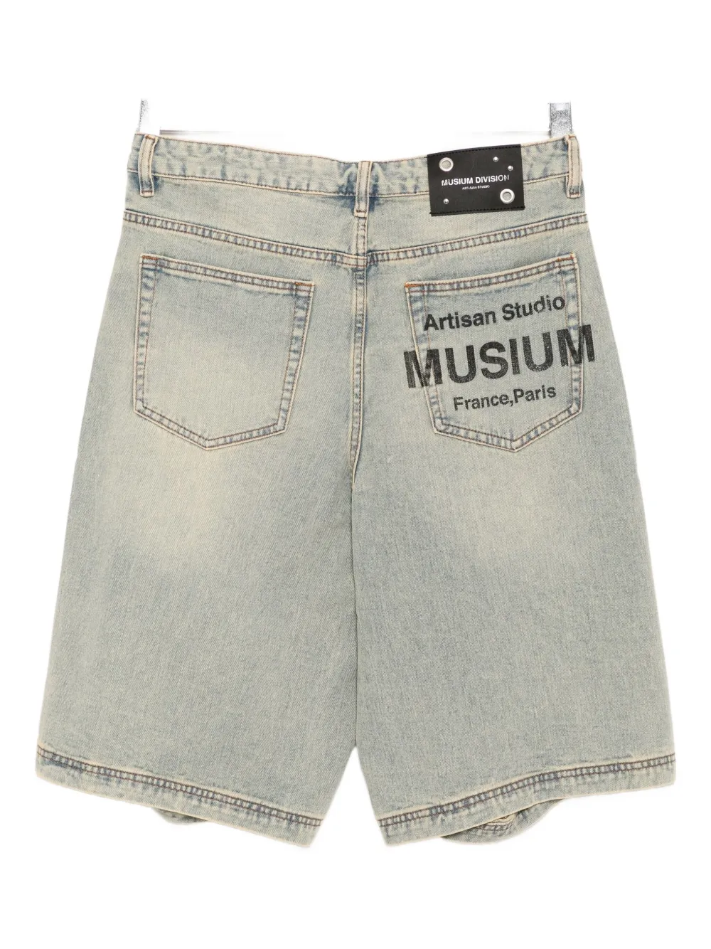 Musium Div. Gerafelde denim shorts Blauw