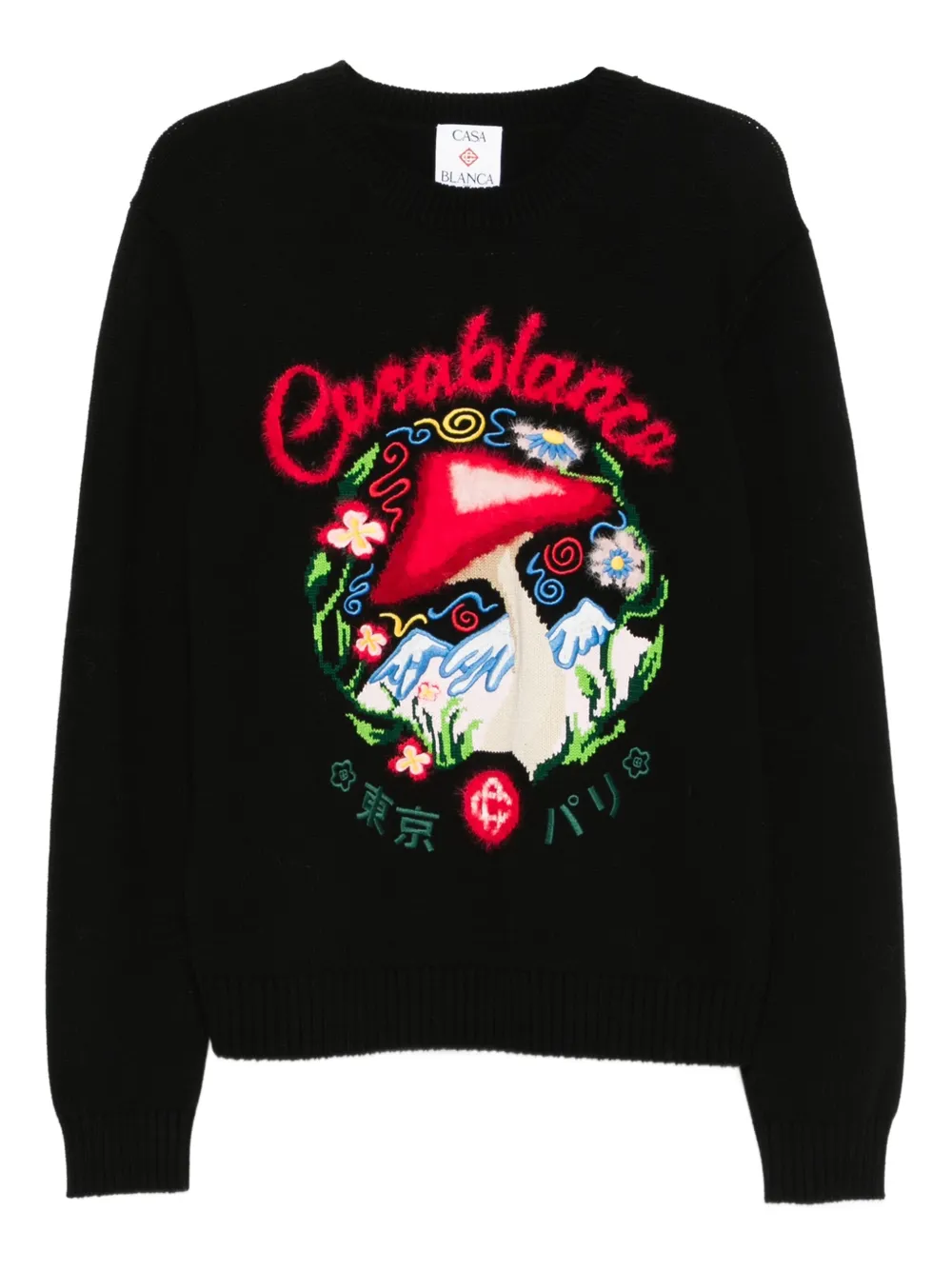 Casablanca mushroom-emblem sweater | Black | Image 1
