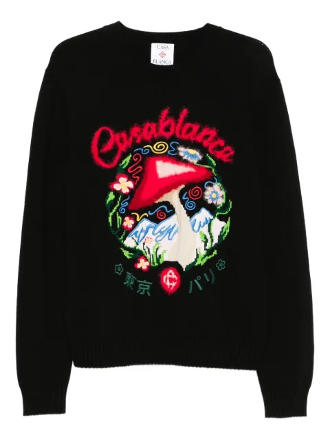 Casablanca mushroom-emblem sweater
