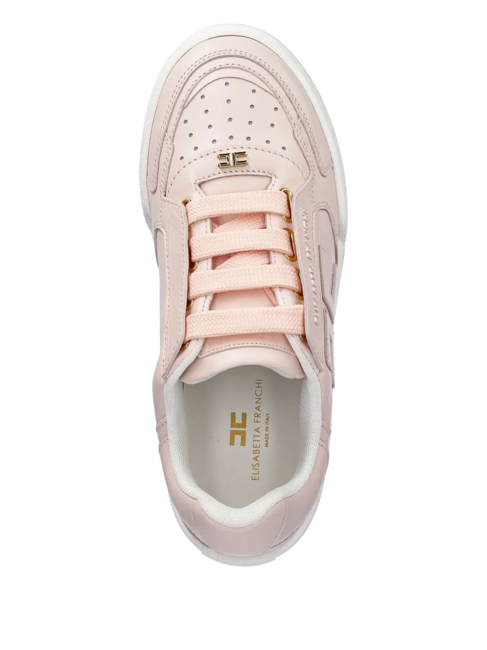 Elisabetta Franchi logo-plaque leather trainers Pink