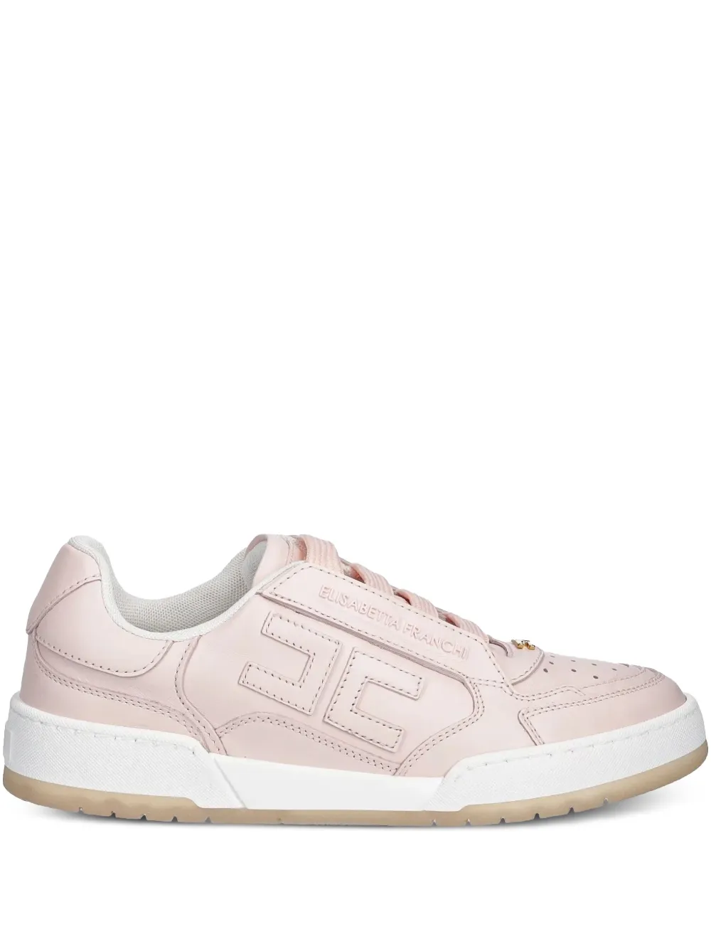 Elisabetta Franchi logo-plaque leather trainers Pink