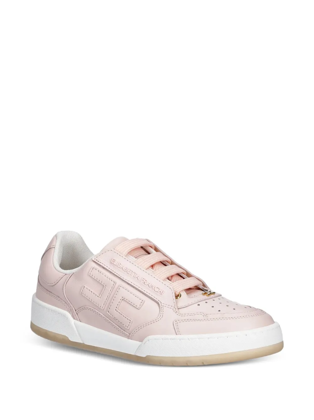 Elisabetta Franchi logo-plaque leather trainers Pink