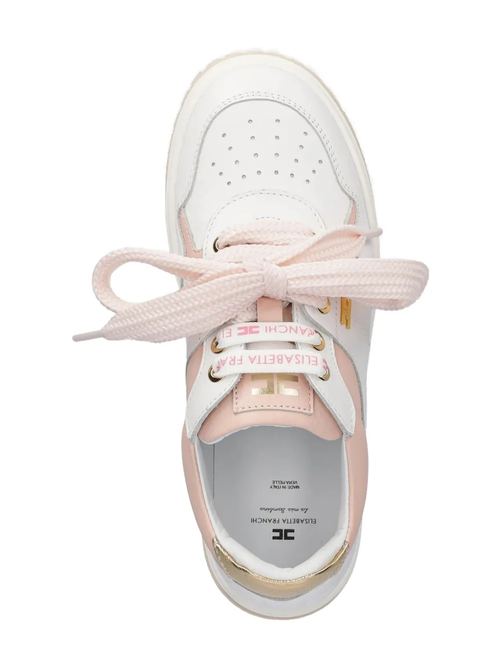 Elisabetta Franchi La Mia Bambina leather panelled sneakers White