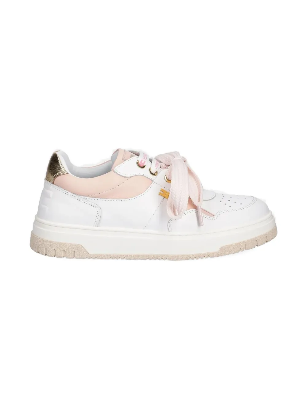 Elisabetta Franchi La Mia Bambina leather panelled sneakers White