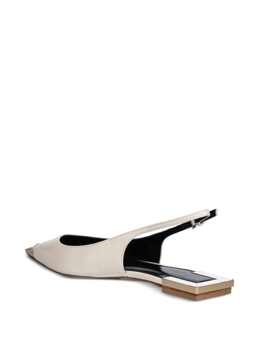Elisabetta Franchi Slingback ballerina's met puntige neus Beige