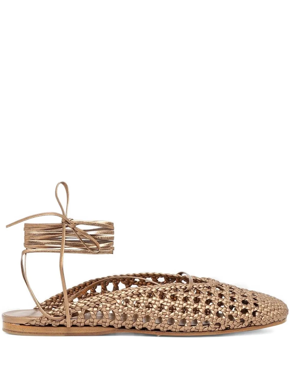 Forte woven lace-up flats Bronze