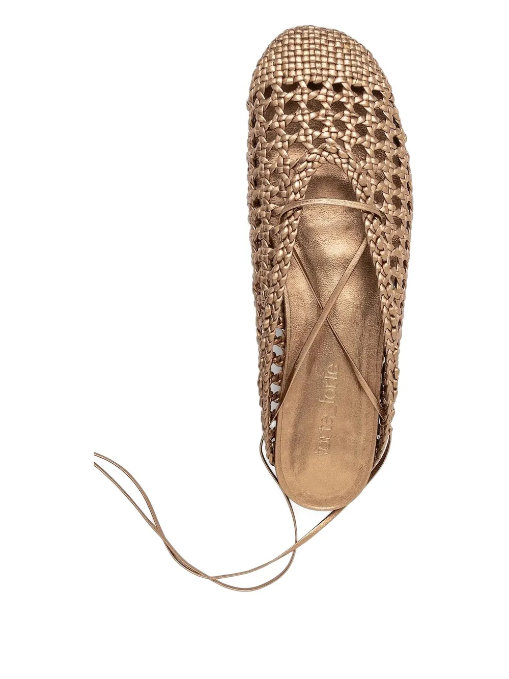 Forte Forte Woven Lace-up Flats In Brown