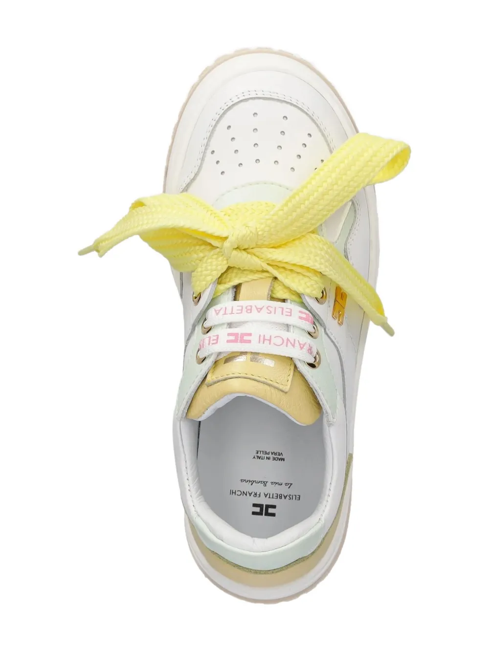 Elisabetta Franchi La Mia Bambina Panelled Lace-up Sneakers In Yellow