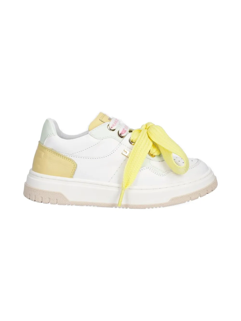 Elisabetta Franchi La Mia Bambina panelled lace-up sneakers White
