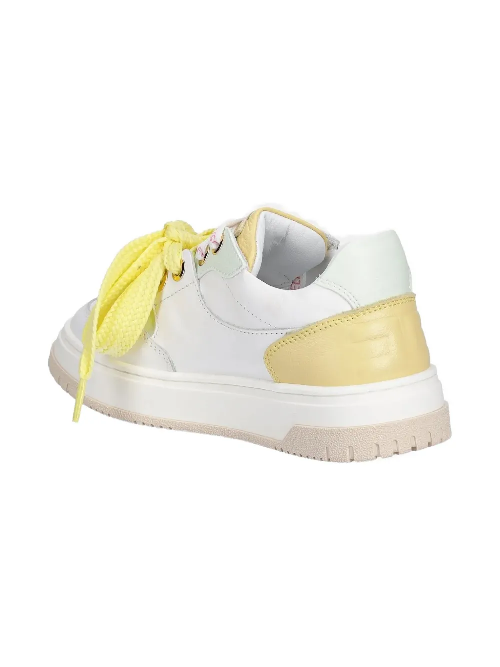 Elisabetta Franchi La Mia Bambina Panelled Lace-up Sneakers In Yellow