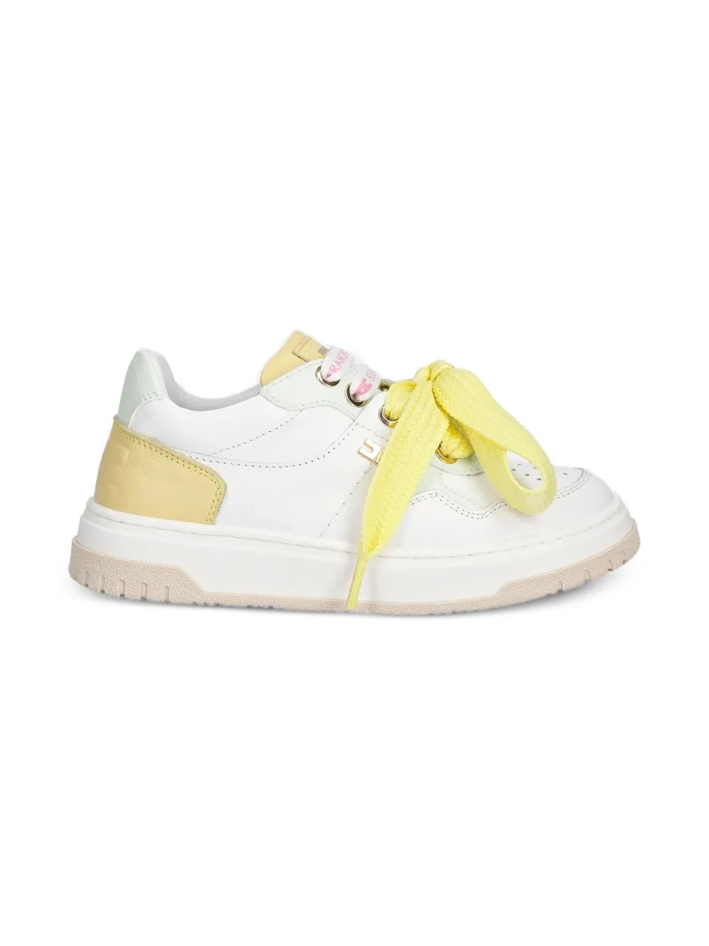 Elisabetta Franchi La Mia Bambina panelled lace-up sneakers White