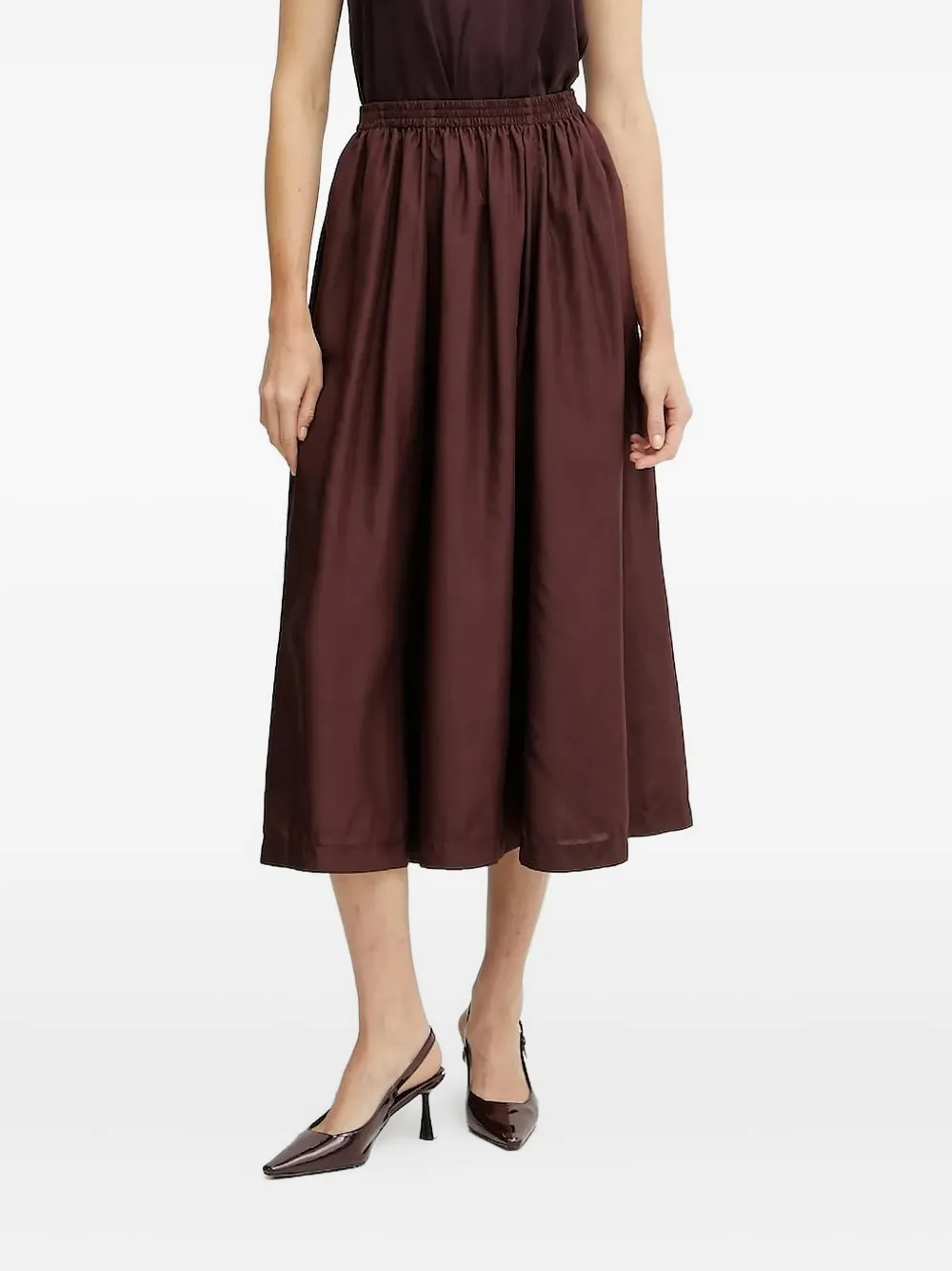 Forte Midi-rok met elastische taille Bruin
