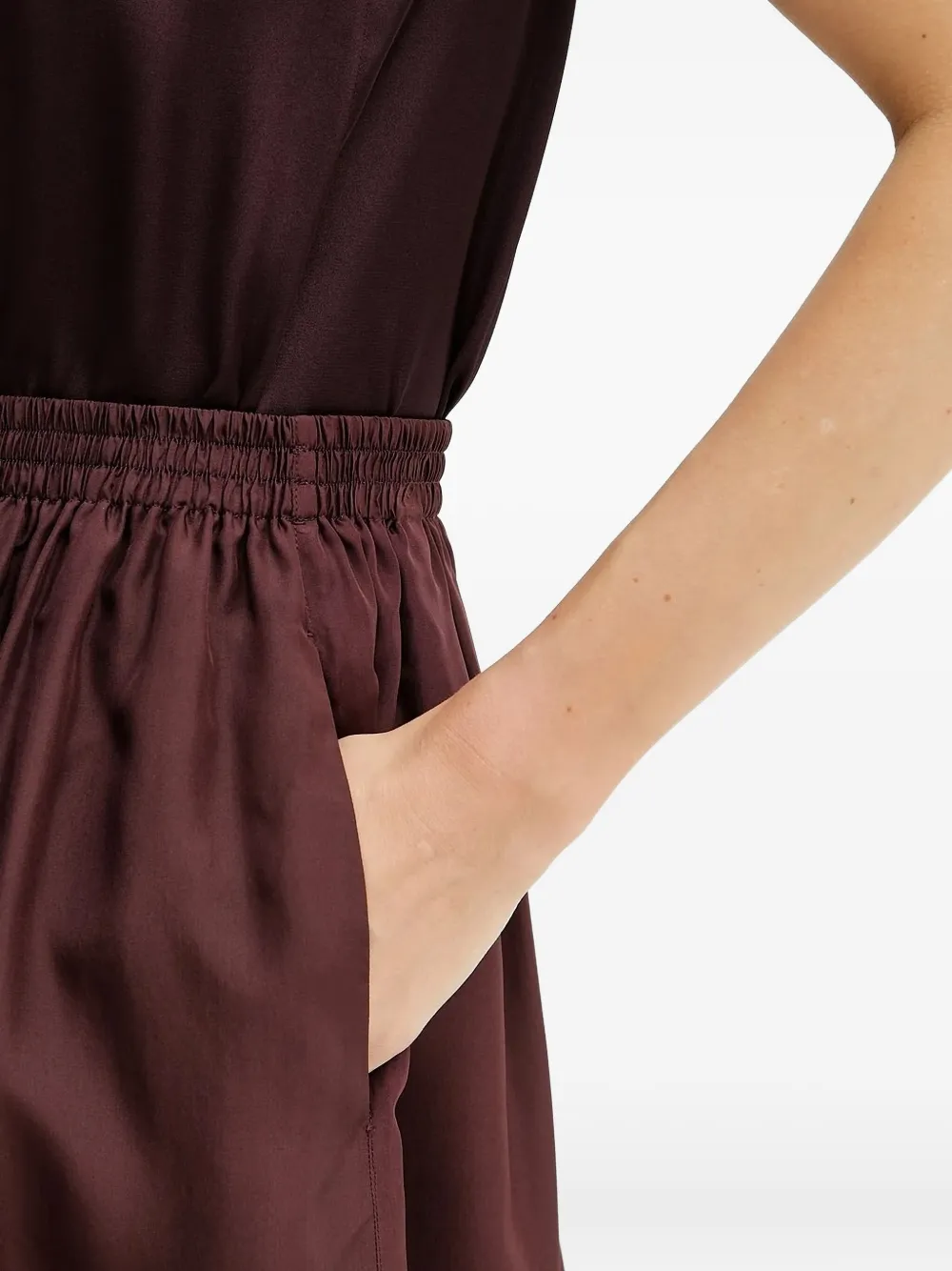 Forte Midi-rok met elastische taille Bruin