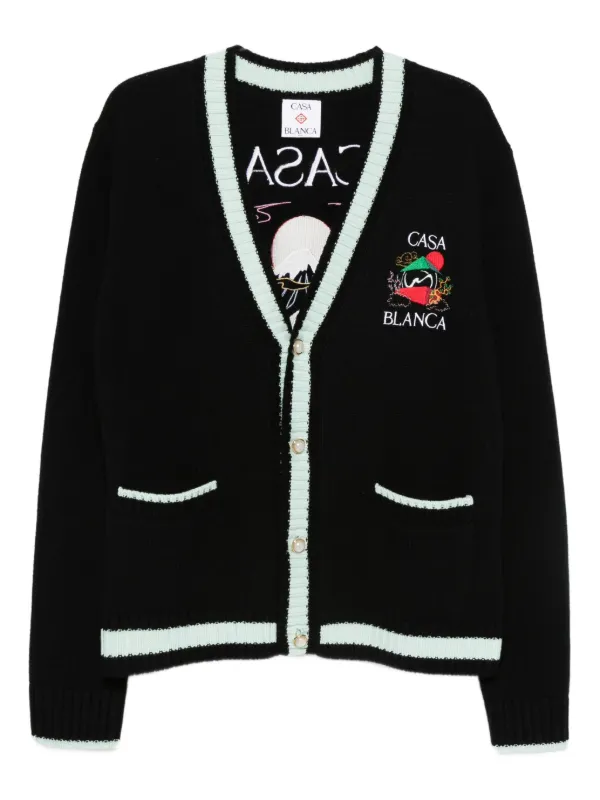 CASABLANCA カーディガン Casablanca Embroidered Cardigan | Black